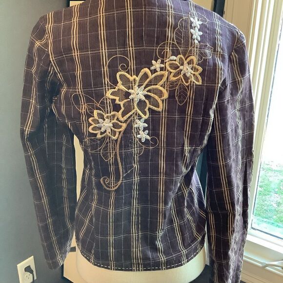 Plaid Embroidered Jacket 🧥 - Picture 5 of 7